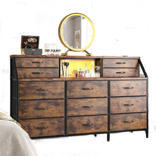 55”W  Super Wide Fashion Dresser with 13 Large Drawers