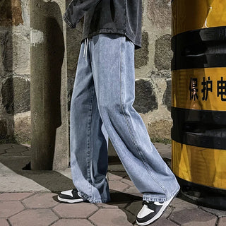 Men’s Korean Style High-Street Wide-Leg Jeans