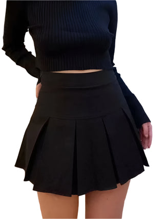 Kawaii High-Waist Pleated Mini Skirt