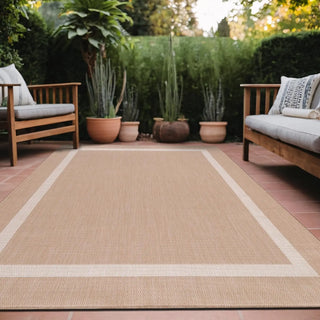 Comfort Corner Bordered Outdoor Rug 5X7'