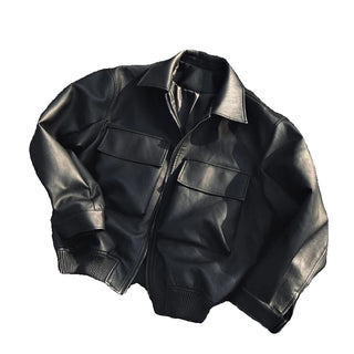 Mauroicardi Matte Black PU Leather Jacket