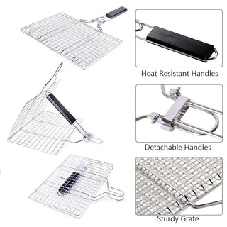 Stainless Steel BBQ Vegetable Mesh Grilling Basket