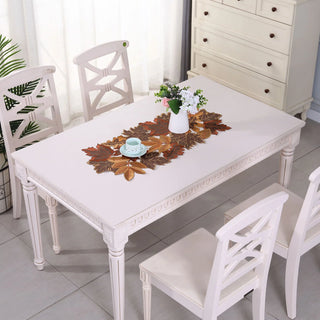 Autumn Maple Leaf Embroidered Table Runner – Rustic Thanksgiving & Fall Harvest Table Decor