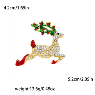 Christmas Enamel Brooch – Festive Sleigh, Reindeer, and Holiday Car