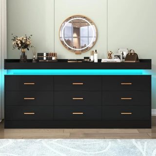 LumiStor 9-Drawer LED Dresser