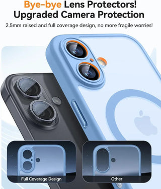Magnetic Matte Translucent Armor iPhone Case, Shockproof MagSafe-Compatible Wireless Charging Cover for iPhone 17 16 15 14 13 12 11 Series