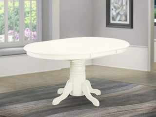 OVOZI Dining Room Table with Butterfly Leaf & Pedestal Base