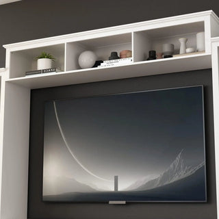 FUFU&GAGA Modern Media Center with Glass Cabinets