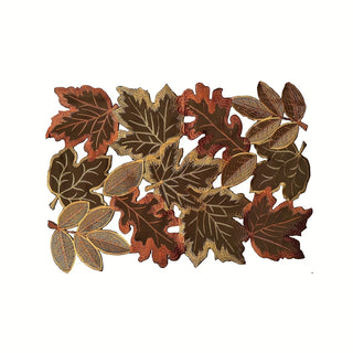 Autumn Maple Leaf Embroidered Table Runner – Rustic Thanksgiving & Fall Harvest Table Decor