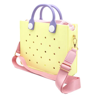 Compact EVA Shoulder Bag – Waterproof Tote & Handbag with Charm Holes