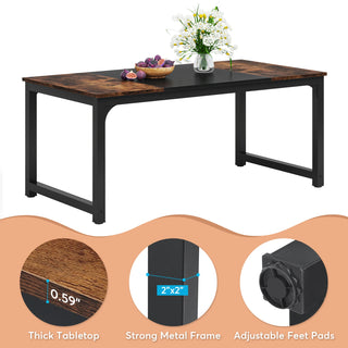 Tribesigns Industrial Dining Table – Rectangular Kitchen Table for 6–8 People