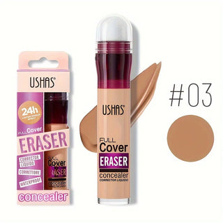 USHAS Sponge Head Concealer, Long-Lasting Cream Concealer for Dark Circles, Freckles, Acne Marks, Pigmentation, Blemishes, and Whole-Face Coverage