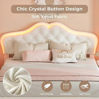 LuminaHeart Princess LED Platform Bed