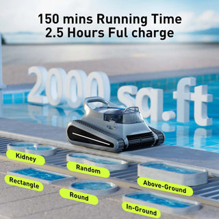 Seauto Crab Pro Cordless Robotic Pool Cleaner -Automatic Pool Vacuum for In-Ground Pools up to 2000 sq ft with Smart Navigation & Powerful Suction