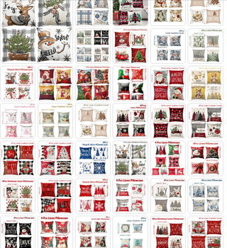 4pcs Christmas Cushion Covers – Merry Christmas Linen Pillowcases