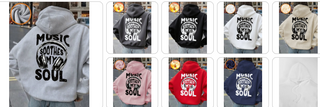 Music Soothes My Soul Women’s Hoodie – Cozy Winter Fleece Pullover with Pocket