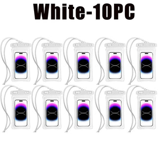 Universal Waterproof Floating Phone Pouch, Clear Touchscreen Smartphone Bag with Neck Lanyard for Swimming, Beach, Pool, Boating, Kayaking, Travel, and Summer Water Activities
