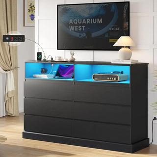 LuminEdge 6-Drawer LED Dresser