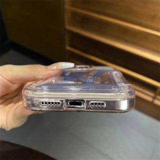 Transparent Card Slot Holder iPhone Case, Shockproof Clear Acrylic Wallet Case with PC + TPU Bumper Protection for iPhone 17 16 15 14 13 12 11 Series
