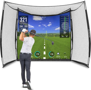 Range Cage 10 ft x 8 ft Golf Practice Net with Impact Screen