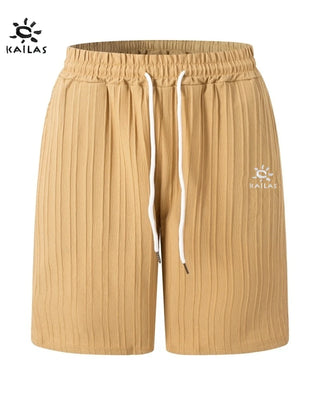 KAILAS Men’s Embroidered Logo Casual Shorts – Summer-Ready Style for Beach, Travel, and Everyday Comfort