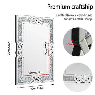 LUVODI LuxeShine Crystal Diamond Wall Mirror