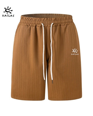 KAILAS Men’s Embroidered Logo Casual Shorts – Summer-Ready Style for Beach, Travel, and Everyday Comfort
