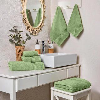 Luxury Sage Green 6-Piece Turkish Cotton Towel Set – Ultra Soft, Plush & Quick-Dry | 680 GSM | Oeko-Tex Certified