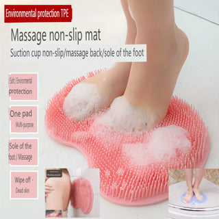 Exfoliating Foot Brush & Back Scrubber with Suction Cups - Deep Cleansing Shower Foot Massager