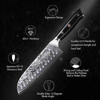 TURWHO 7" Japanese Style Santoku Knife