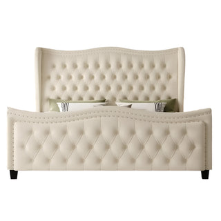 Valenza Velvet Wingback Bed