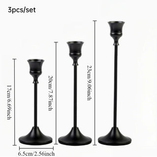 Vintage Metal Tabletop Candle Holders – Set of 3