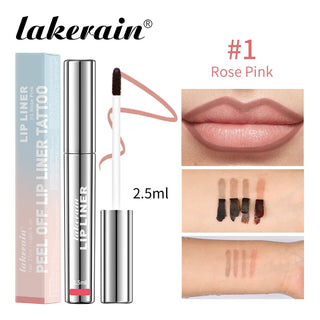 Peel-Off Lip Liner Stain, Waterproof Long-Lasting Matte Lip Tint with Tear-Off Film Finish for Smudge-Resistant Lip Contour