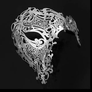 Black Gold Skull Metal Mask – Venetian Masquerade Party Essential