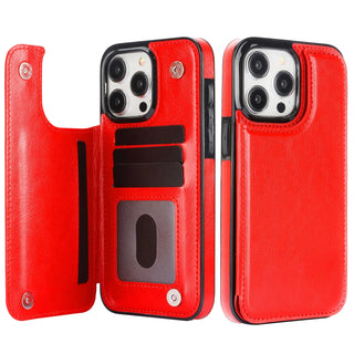 PU Leather Wallet iPhone Case with Card Slots, Magnetic Flip Cover, Stand Holder, Shockproof TPU Shell for iPhone 16E 16 15 14 13 12 11 SE XR X 8 7 Series