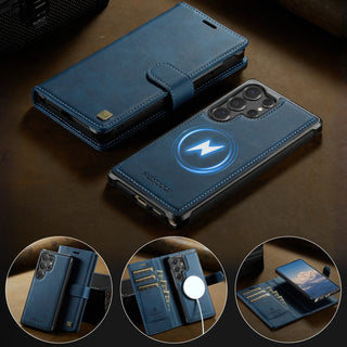 Detachable 2-in-1 Leather Wallet Case for Samsung Galaxy – Magnetic Card Holder, Kickstand & MagSafe-Compatible Design
