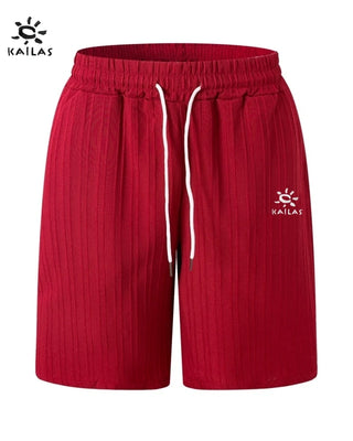 KAILAS Men’s Embroidered Logo Casual Shorts – Summer-Ready Style for Beach, Travel, and Everyday Comfort