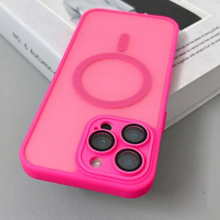 Magnetic Matte Translucent Armor iPhone Case, Shockproof MagSafe-Compatible Wireless Charging Cover for iPhone 17 16 15 14 13 12 11 Series