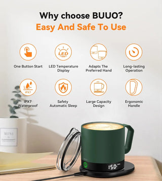 BUUO Control Smart Mug, Self-Heating Coffee Mug