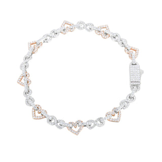 Exquisite 8mm Full Iced-Out Moissanite Infinity Heart Bracelet
