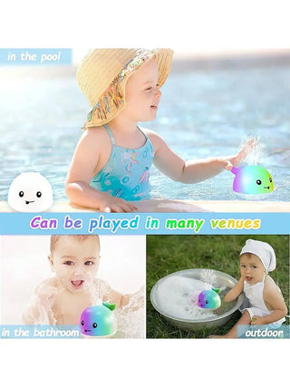 Light-Up Whale Pool Toy Sprinkler for Toddlers - Color Changing Floating Water Fountain Pool Toy for Babies & Kids Ages 1–3