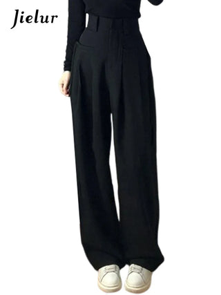 Jielur Black Wide Leg Pants