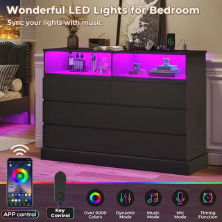 LuminEdge 6-Drawer LED Dresser