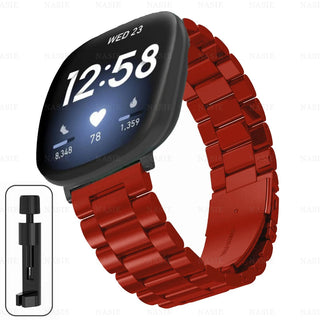 Premium Stainless Steel Watch Band for Fitbit Versa 2 – Adjustable Metal Strap