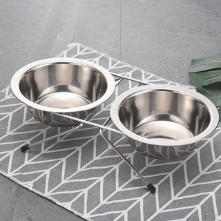 Stainless Steel Double Bowl Feeder