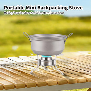 Mini Camping Stove with 120ml Alcohol Burner & Folding Stand
