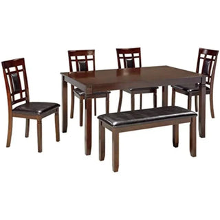 Bennox 6-Piece Dining Room Set – Table, 4 Chairs, and Bench