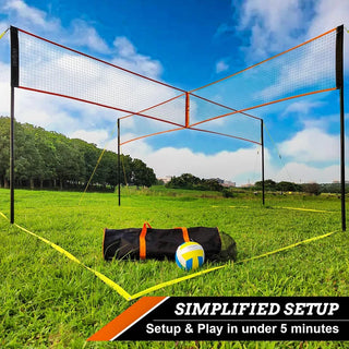 QuadPlay Volleyball & Badminton Set