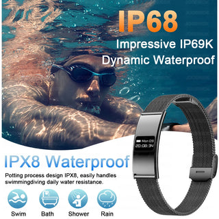Ultra Thin Smart Fitness Bracelet – Heart Rate, Sleep & Activity Tracker Watch Compatible with Android & iOS