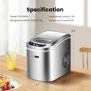 VIVOHOME Electric Portable Compact Countertop Automatic Ice Cube Maker Machine with Hand Scoop and Self Cleaning Function